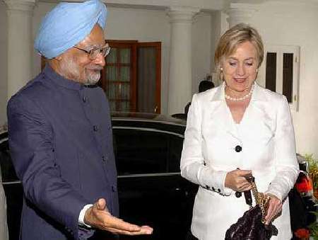 Manmohan Singh & Hillary Clinton