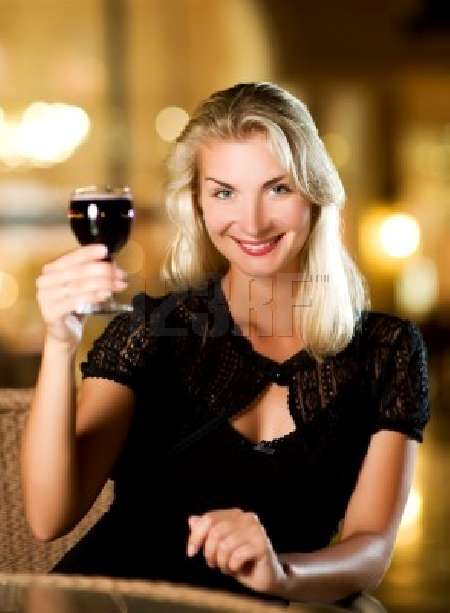 Woman With Red Wine
